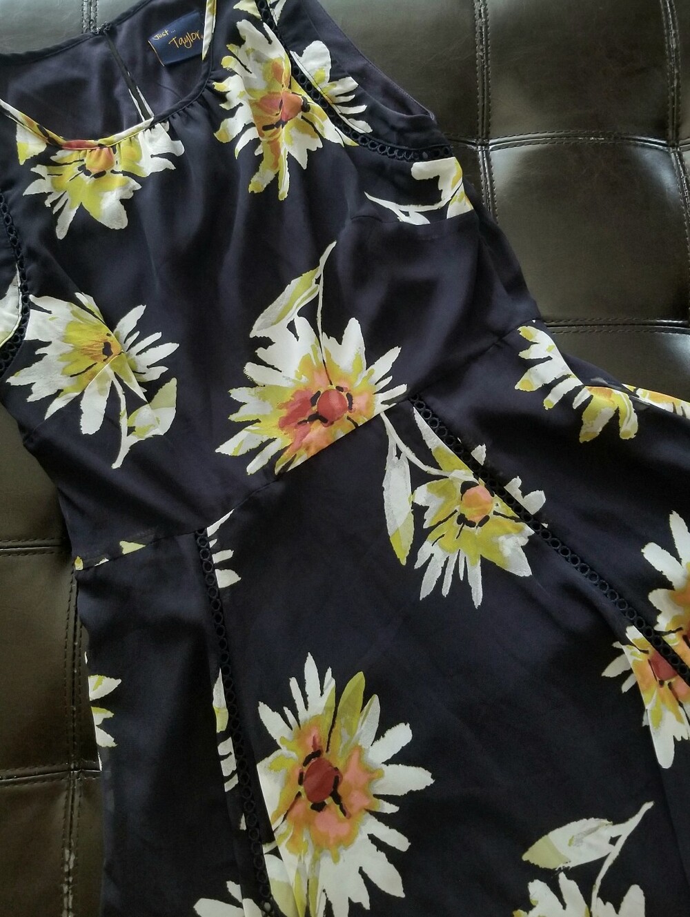 ❗Just...Taylor Navy Yellow Floral Dress Size 10❗